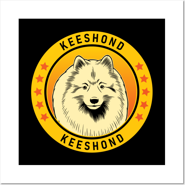 Keeshond Dog Portrait Wall Art by millersye